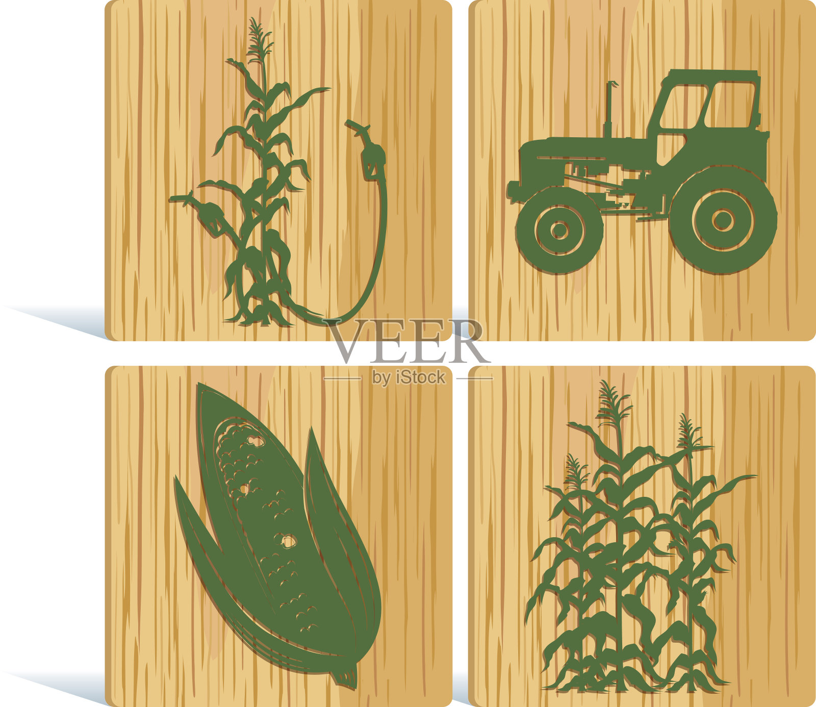 木材上的农业标志插画图片素材