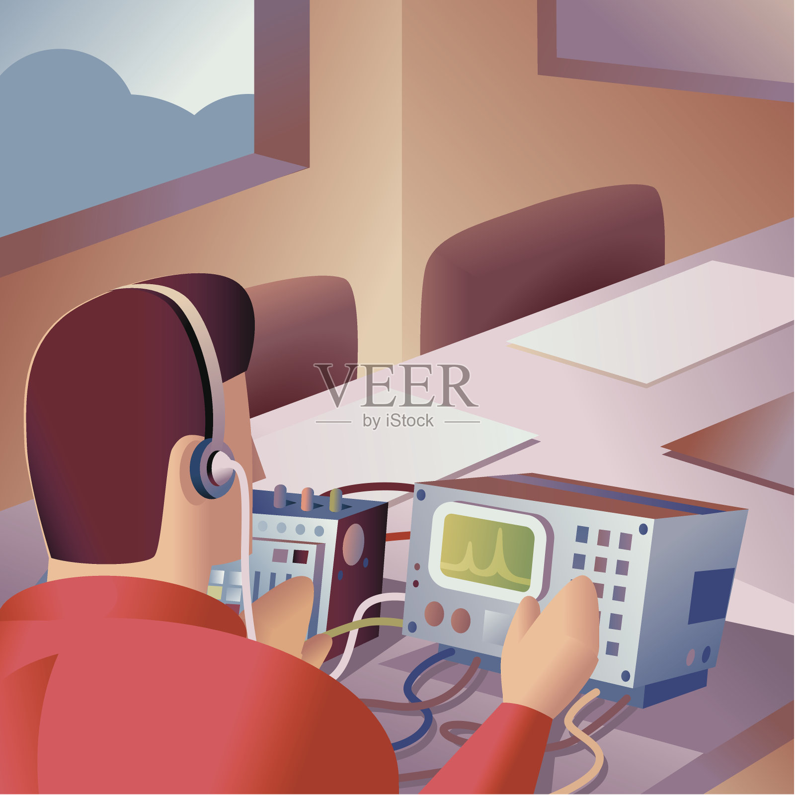 公司窥探插画图片素材