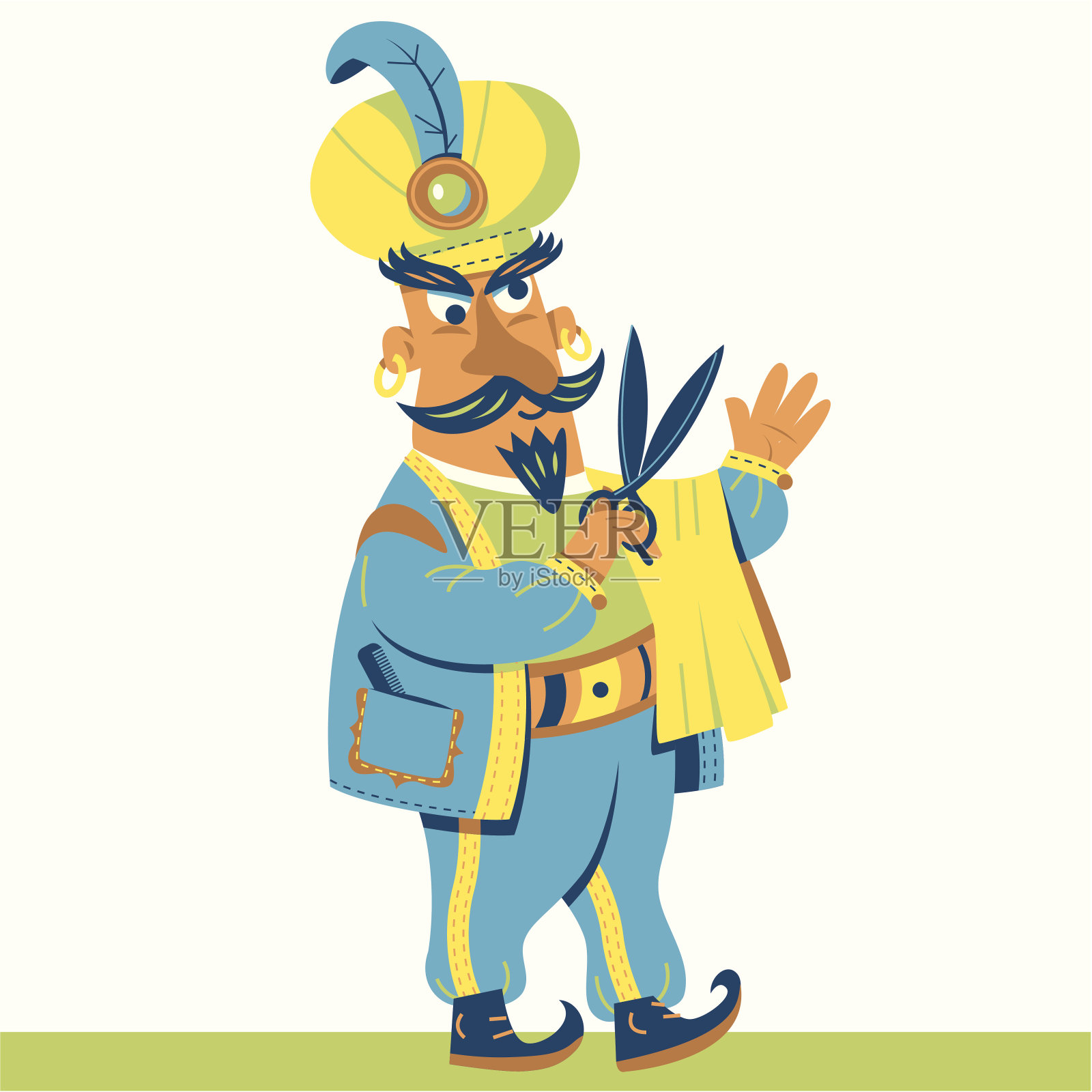 理发师阿里插画图片素材