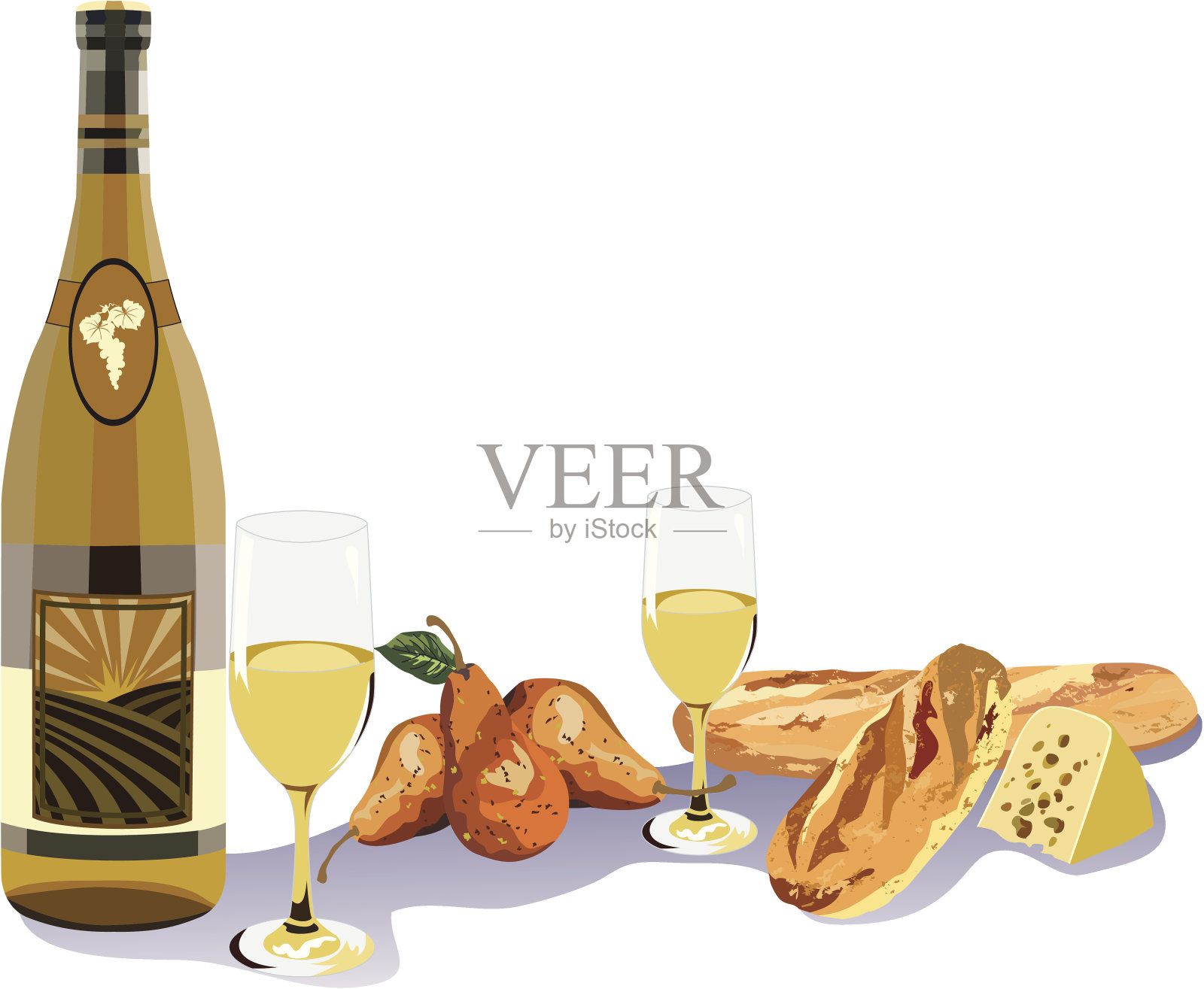 黄金酒装饰图案插画图片素材