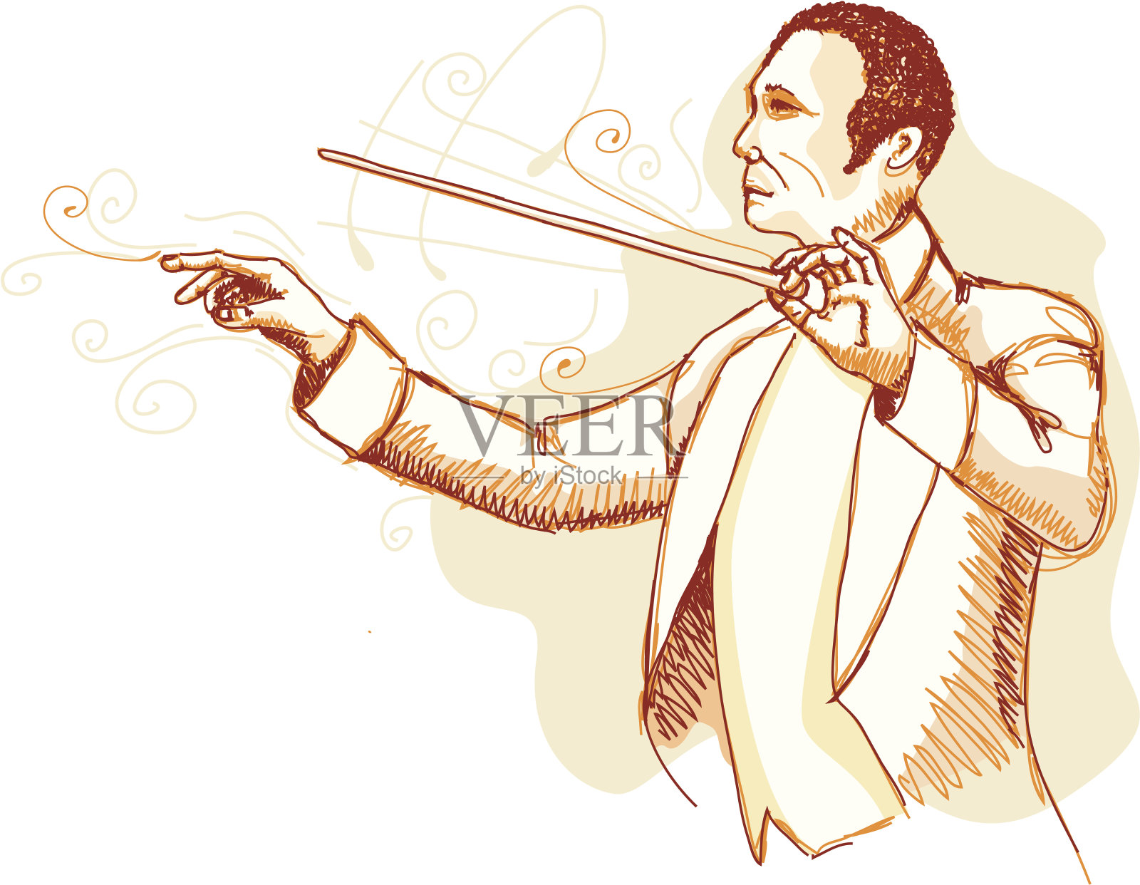 管弦乐队的指挥插画图片素材