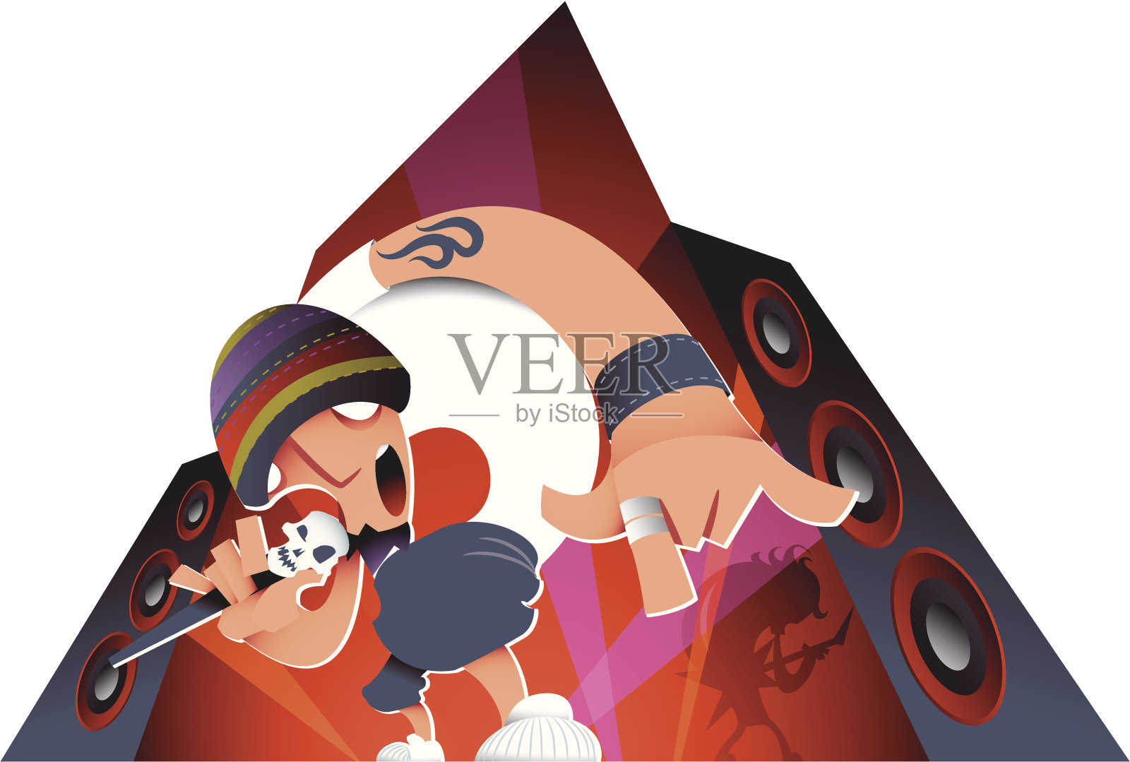 说唱歌手插画图片素材