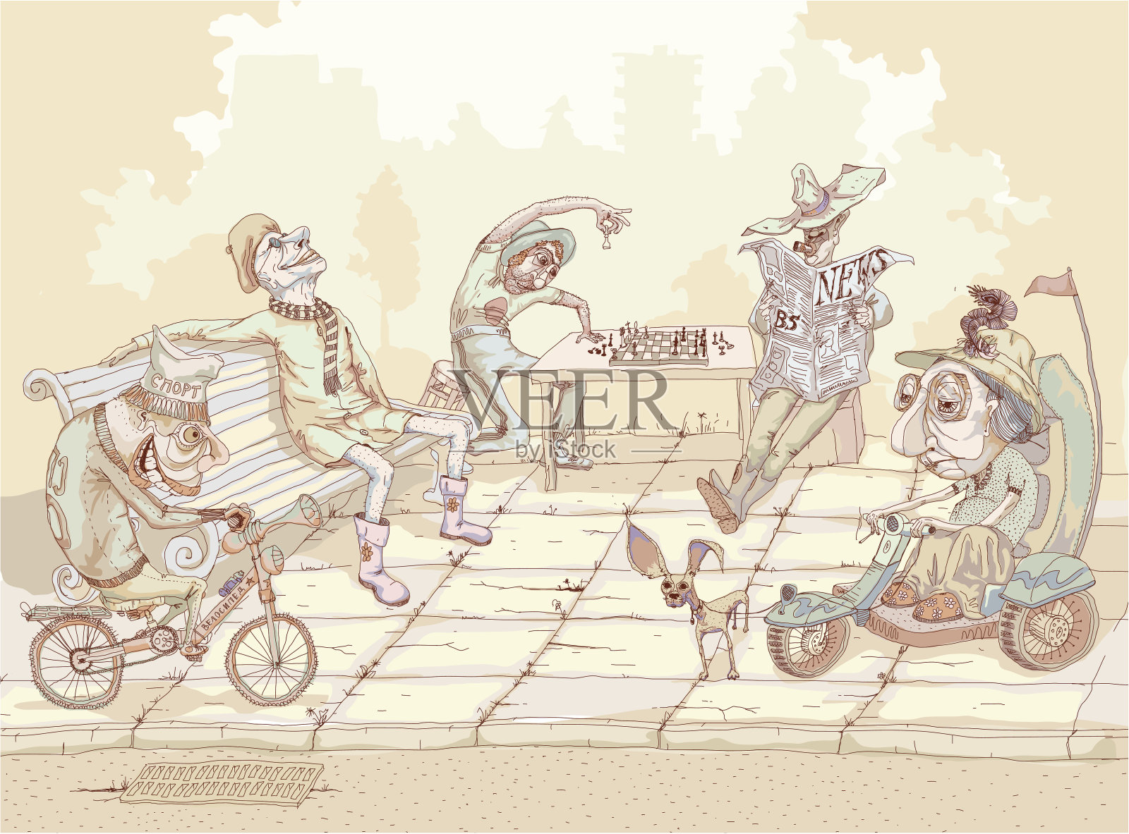 阳光灿烂的日子插画图片素材