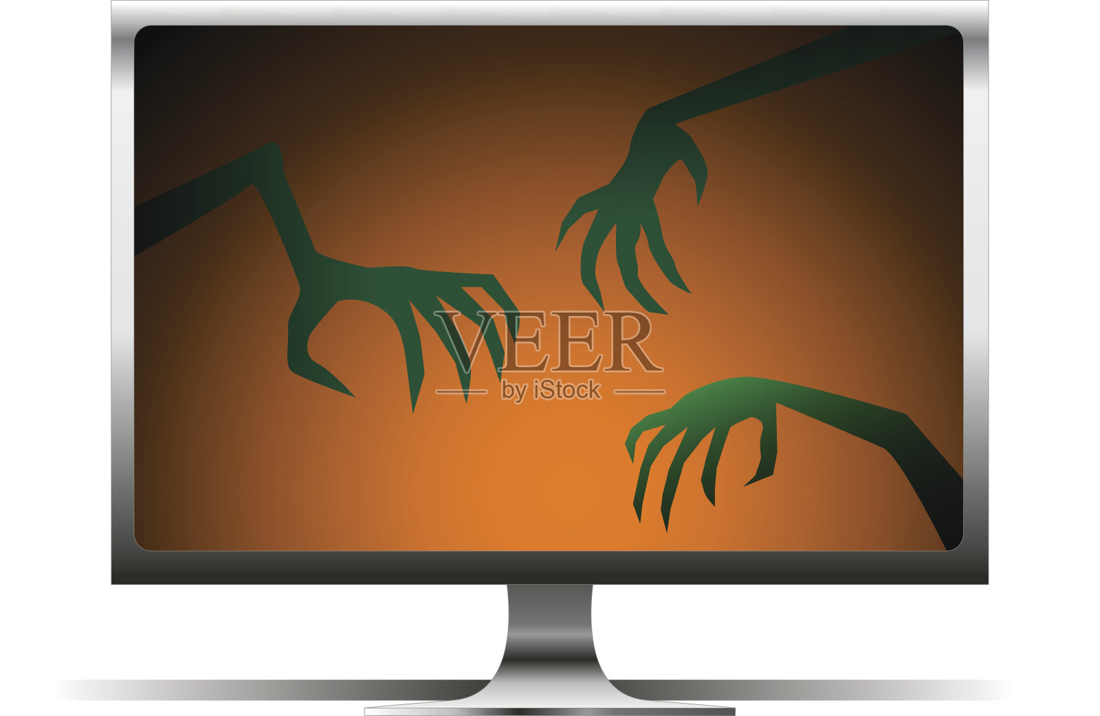 可怕的电脑插画图片素材