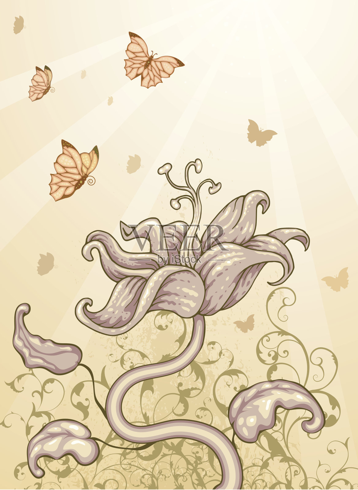 花的设计插画图片素材