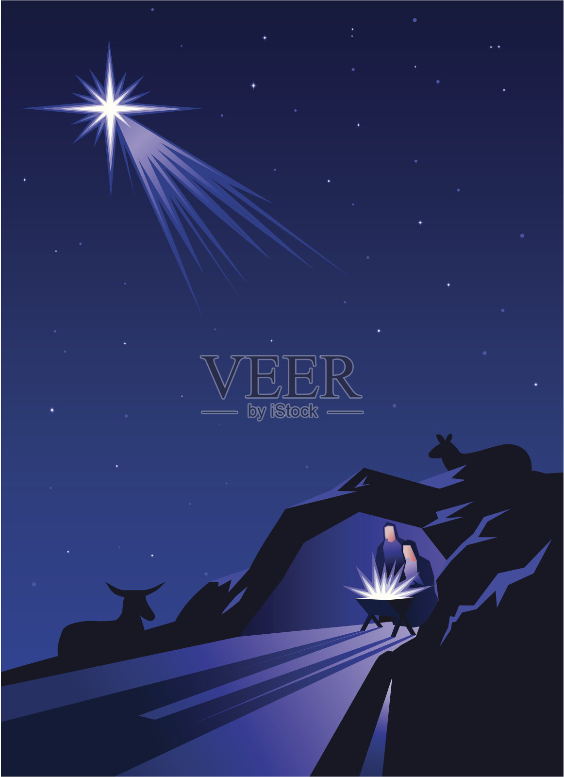 基督诞生插画图片素材