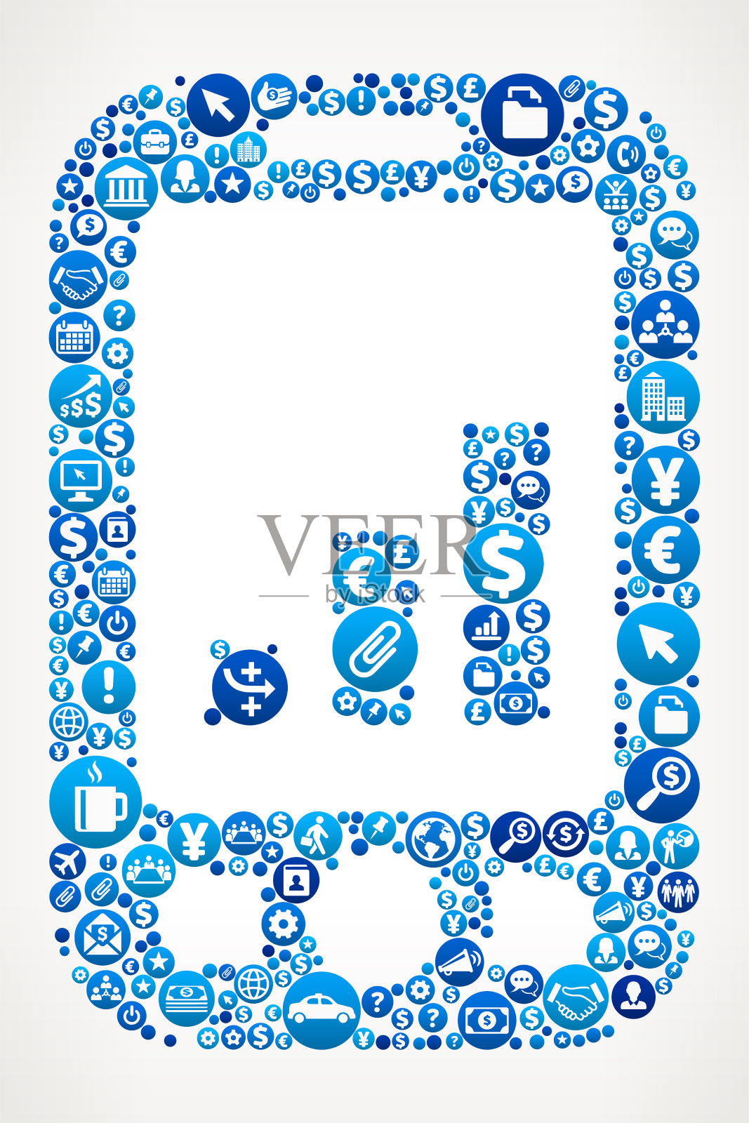 商务电话商务和金融蓝色图标模式插画图片素材