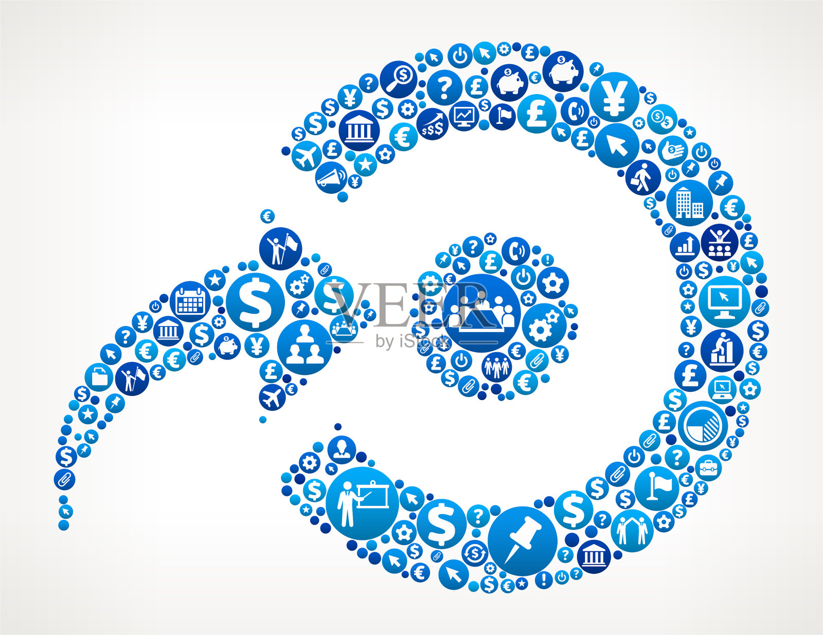 目标业务和金融蓝色图标模式插画图片素材