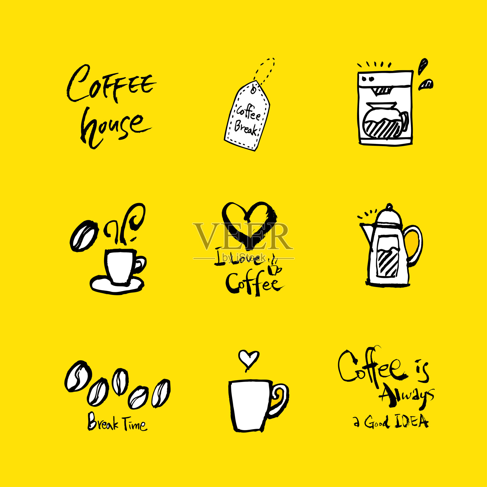 咖啡馆的海报插画图片素材