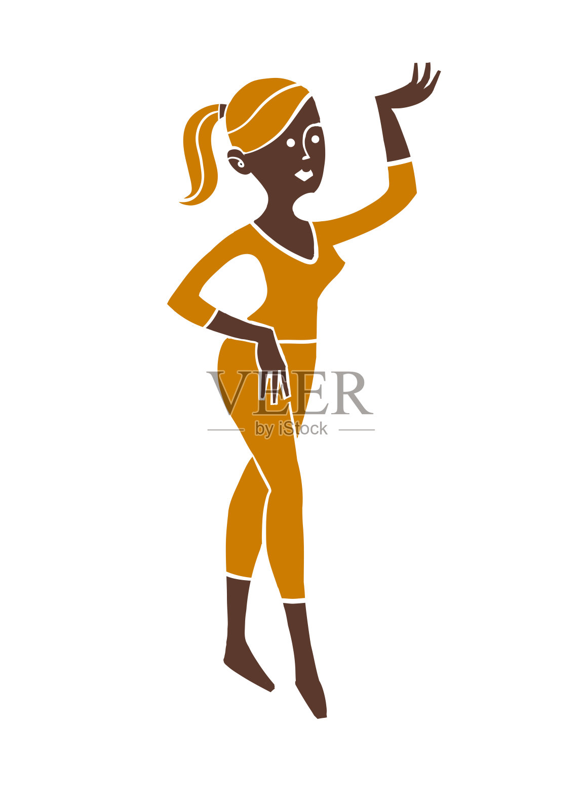 女士拿着一些东西。插画图片素材