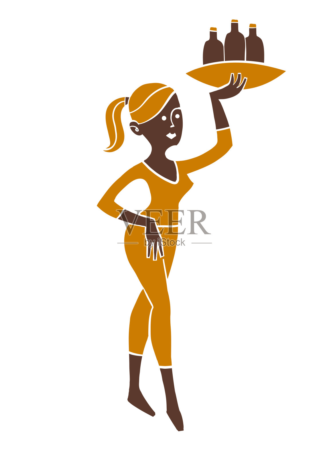 女士拿着一些东西。插画图片素材