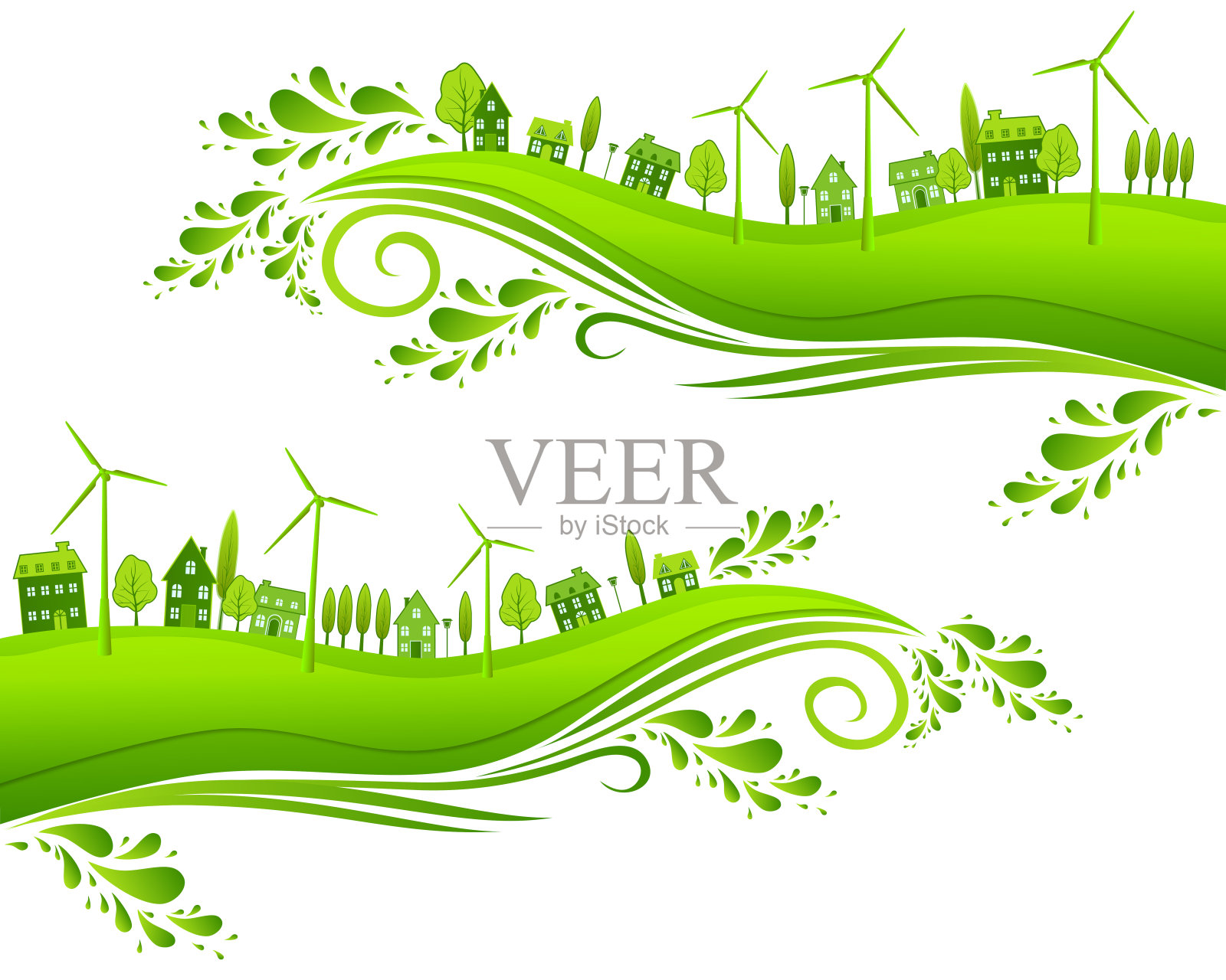 可持续发展的城市插画图片素材