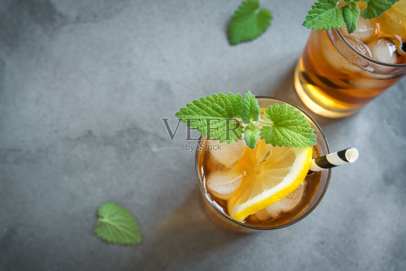 柠檬冰茶照片摄影图片