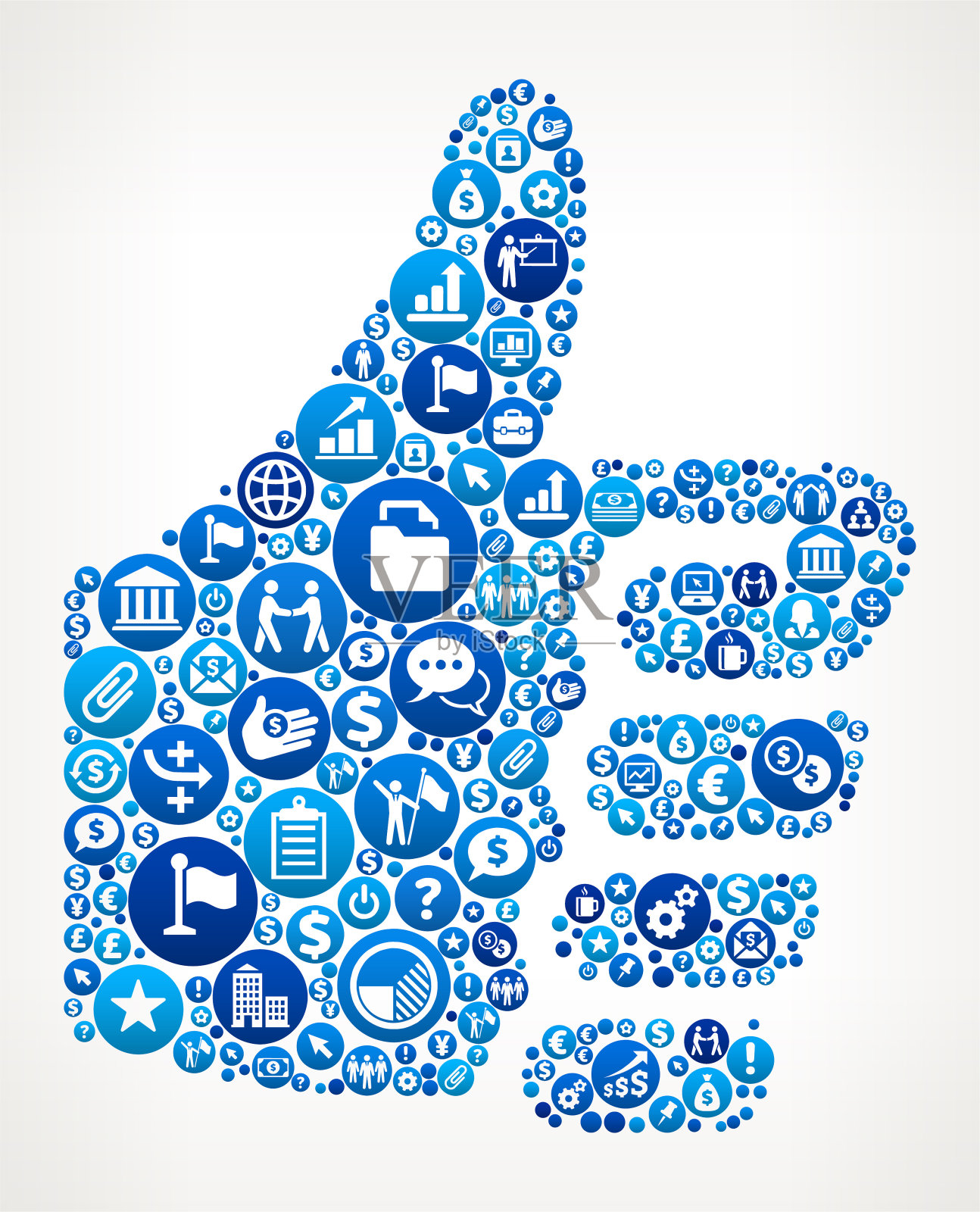 点赞，商业金融蓝色图标图案插画图片素材