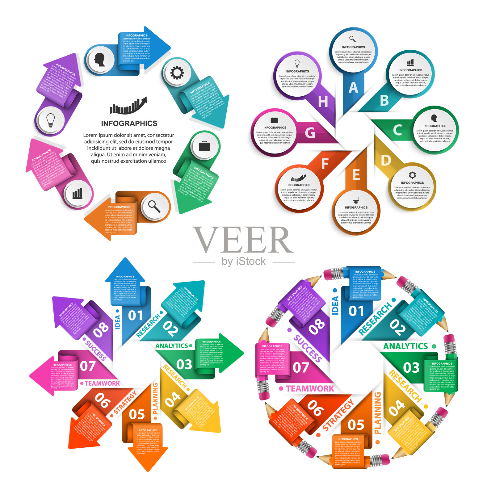 收集信息图。设计元素。用于业务演示或信息横幅的信息图。插画图片素材