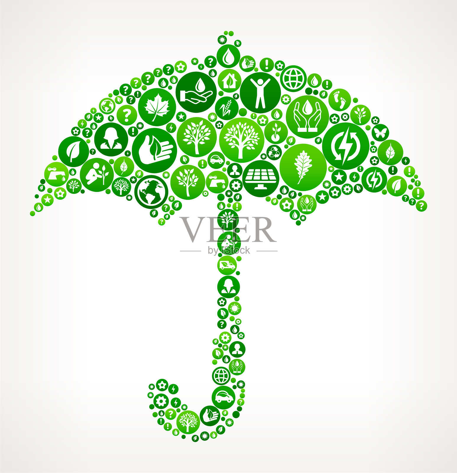 雨伞自然和环境保护图标模式插画图片素材