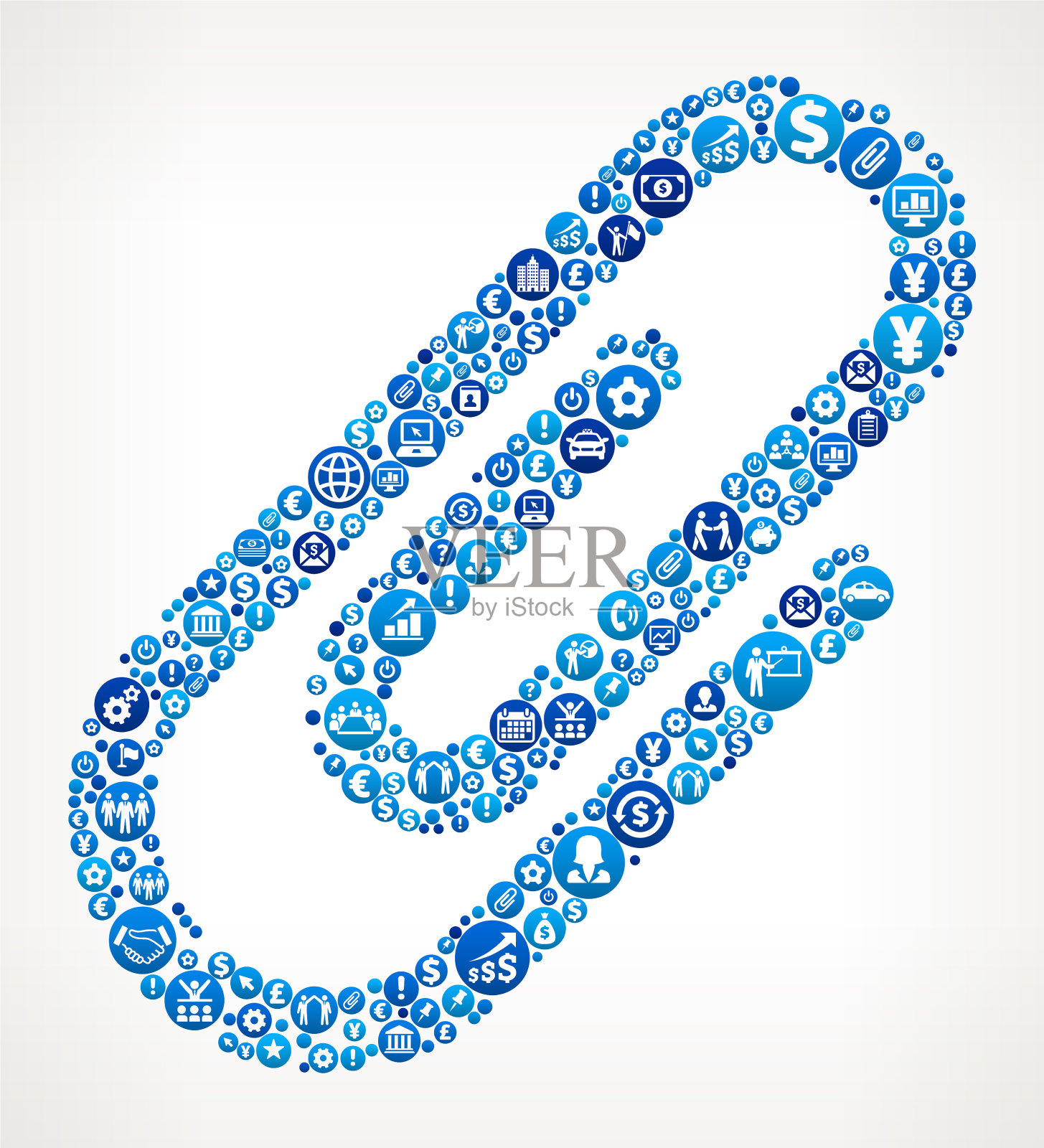 曲别针商业和金融蓝色图标模式插画图片素材