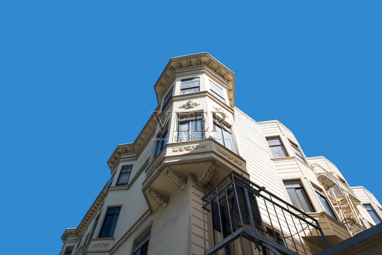 旧金山的维多利亚式住宅照片摄影图片