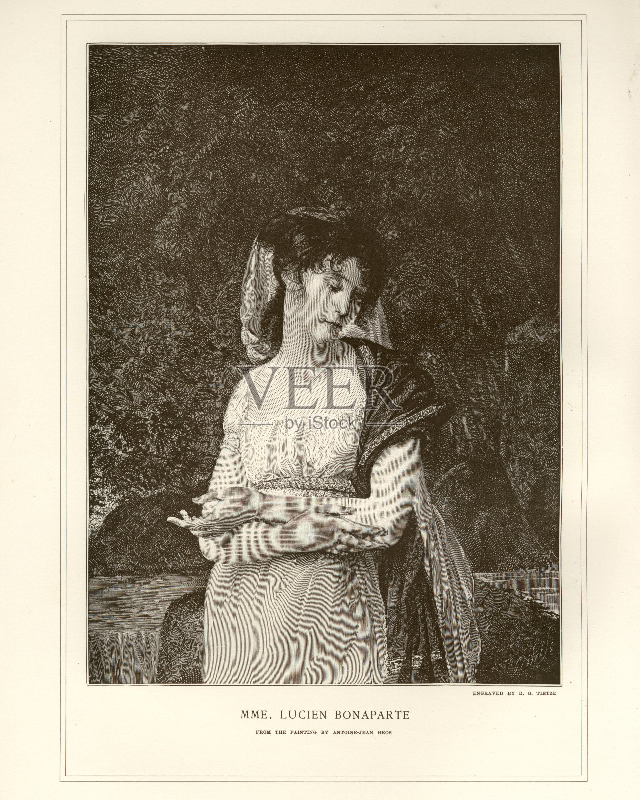 克里斯汀·博伊尔，吕西安·波拿巴的第一任妻子插画图片素材