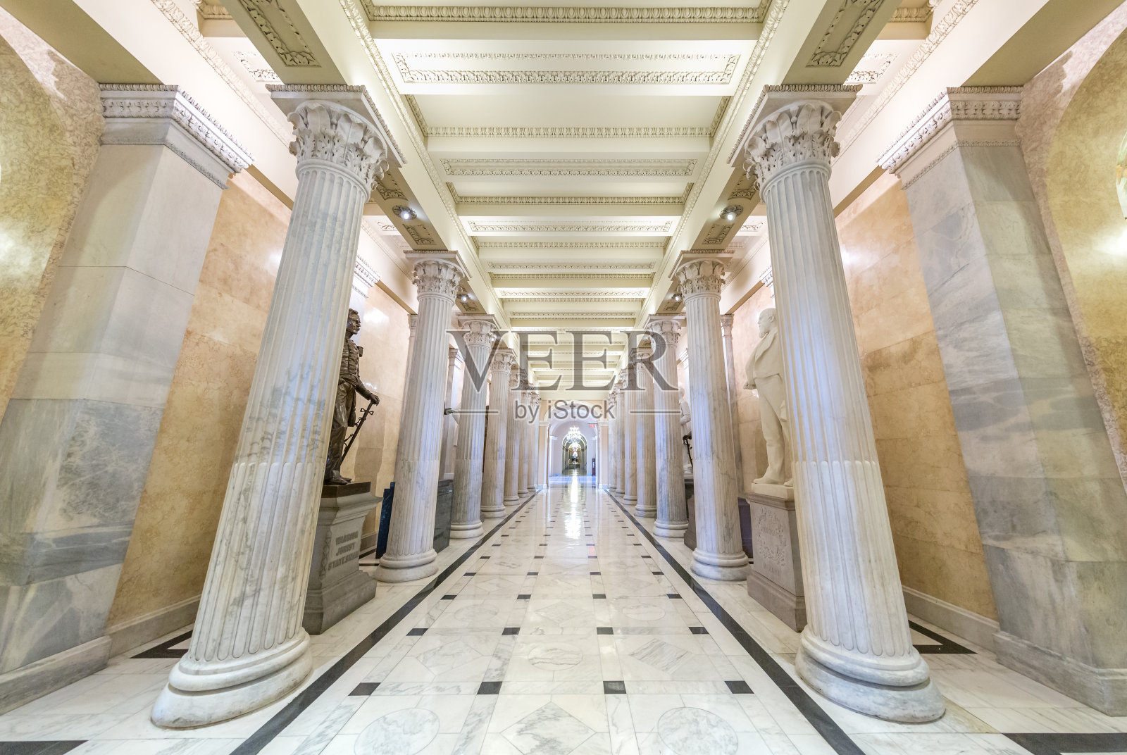 位于华盛顿特区的美国国会大厦、参议院圆柱厅照片摄影图片