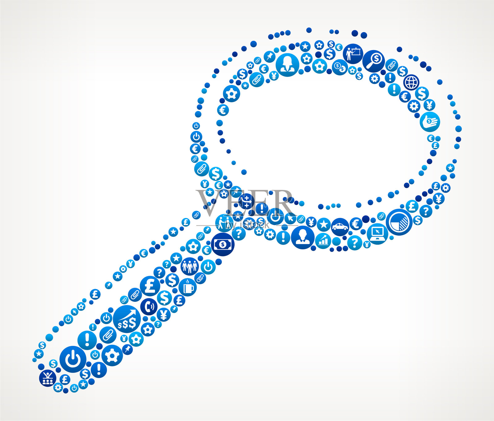 放大镜商业和金融蓝色图标模式插画图片素材