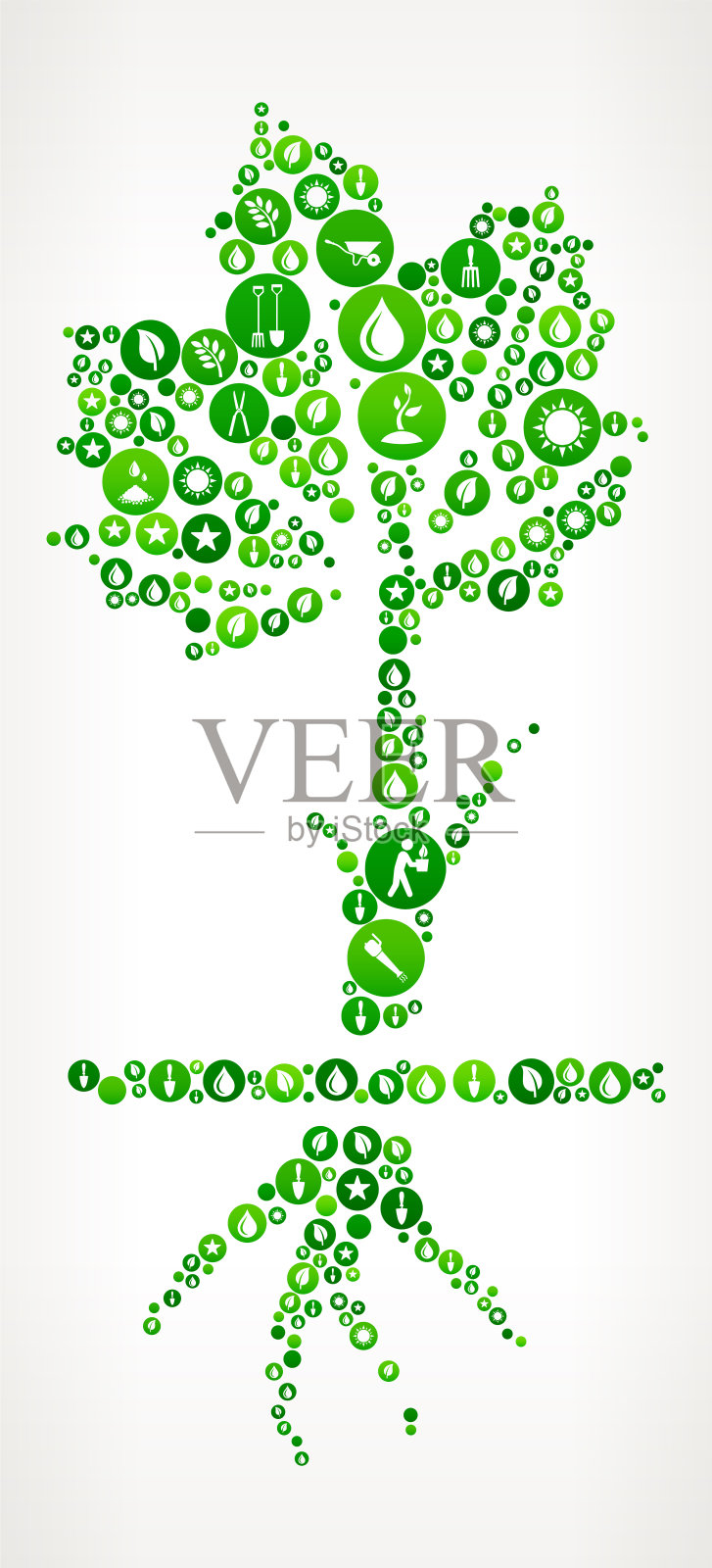 种植植物花园和园艺图标按钮模式插画图片素材