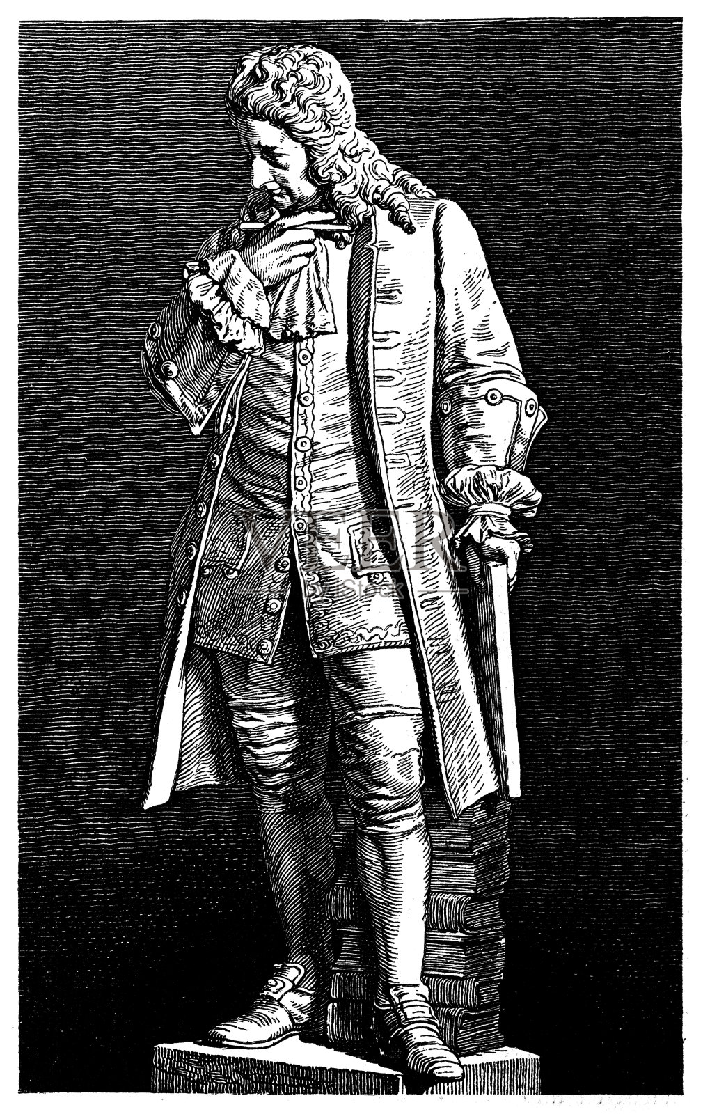 德国哲学家莱布尼茨插画图片素材