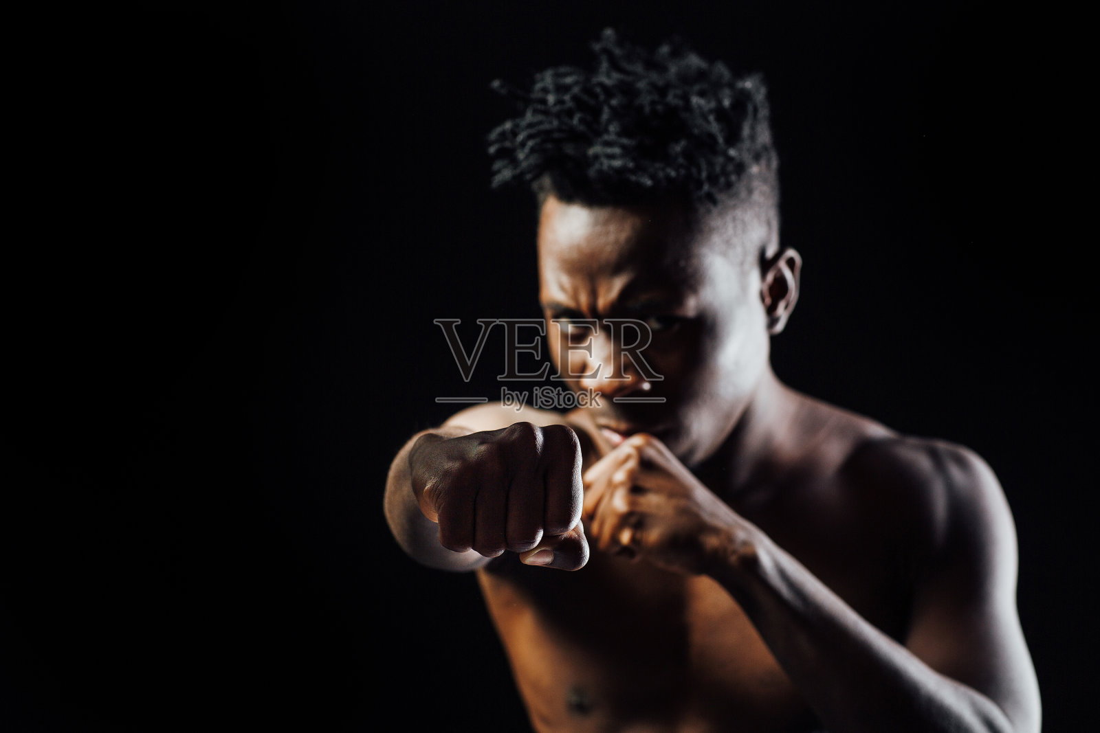 非裔美国男子拳击运动员照片摄影图片