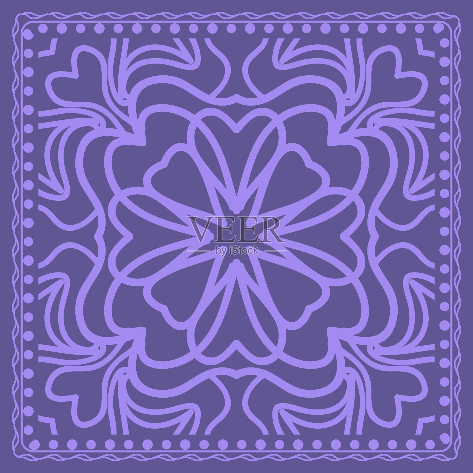 装饰背景，几何花卉图案。矢量插图。插画图片素材