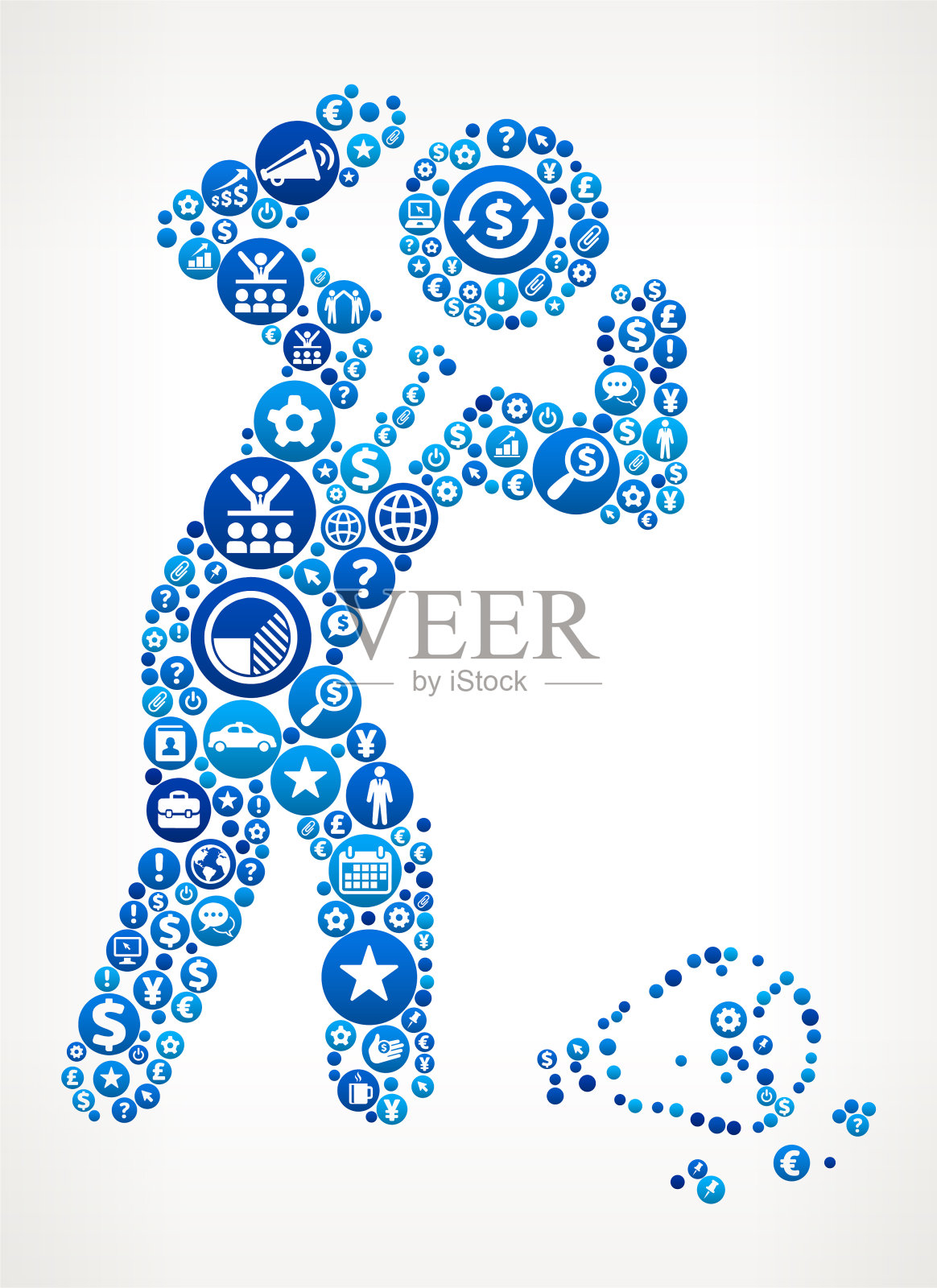 商人破碎的想法商业和金融蓝色图标模式插画图片素材