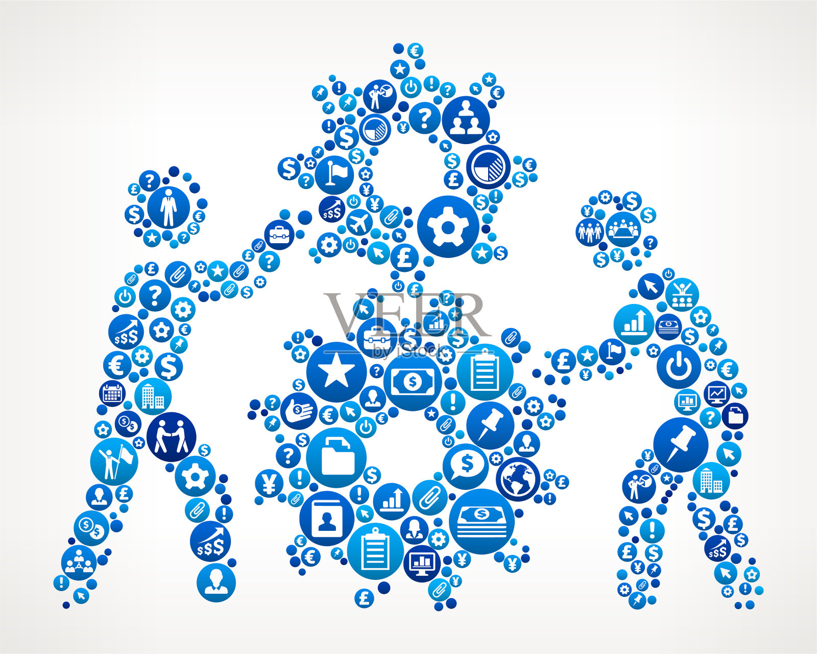 装备建设商业和金融蓝色图标模式插画图片素材