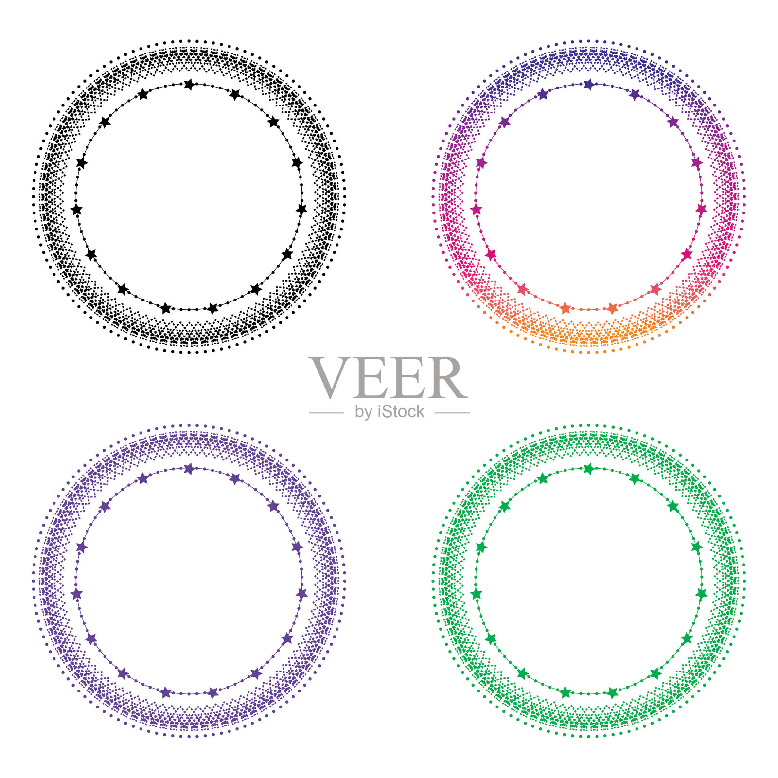 一套四款彩色平面设计标签，附有拷贝空间设计元素图片