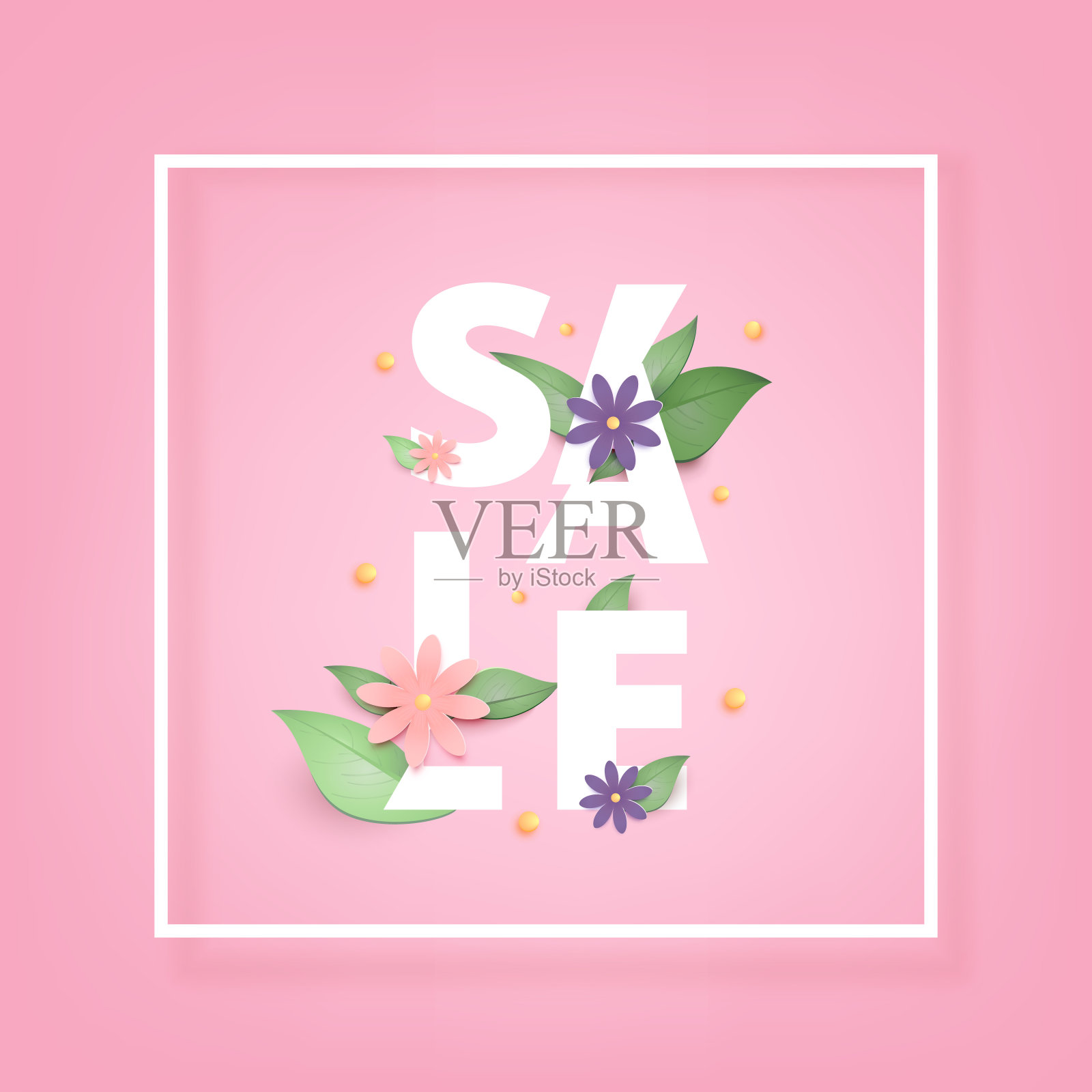 带框的销售横幅。矢量插图。插画图片素材