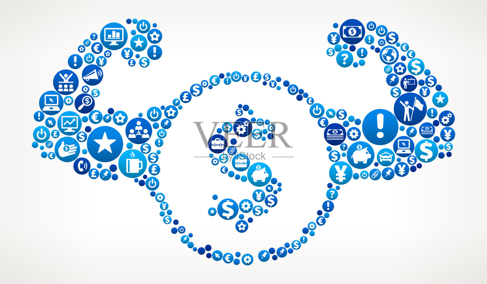 金融商业蓝色图标图案插画图片素材