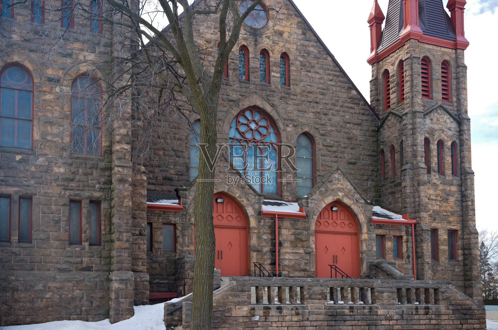 明尼阿波利斯地标教堂正门照片摄影图片