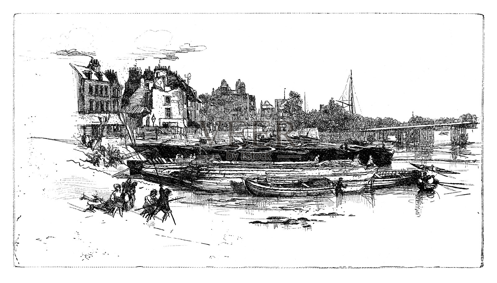 切尔西在伦敦插画图片素材