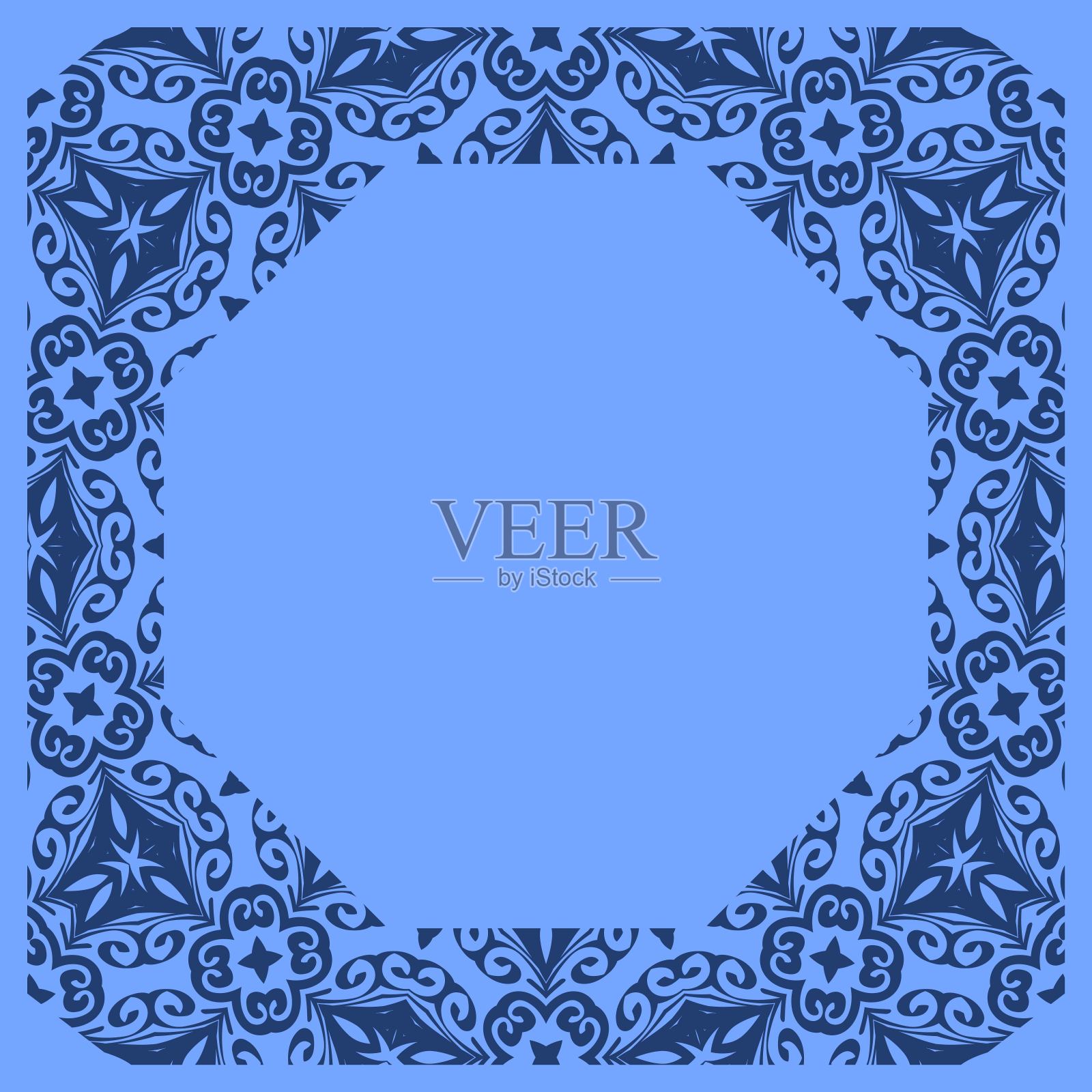 方形装饰框架，设计元素。矢量图插画图片素材