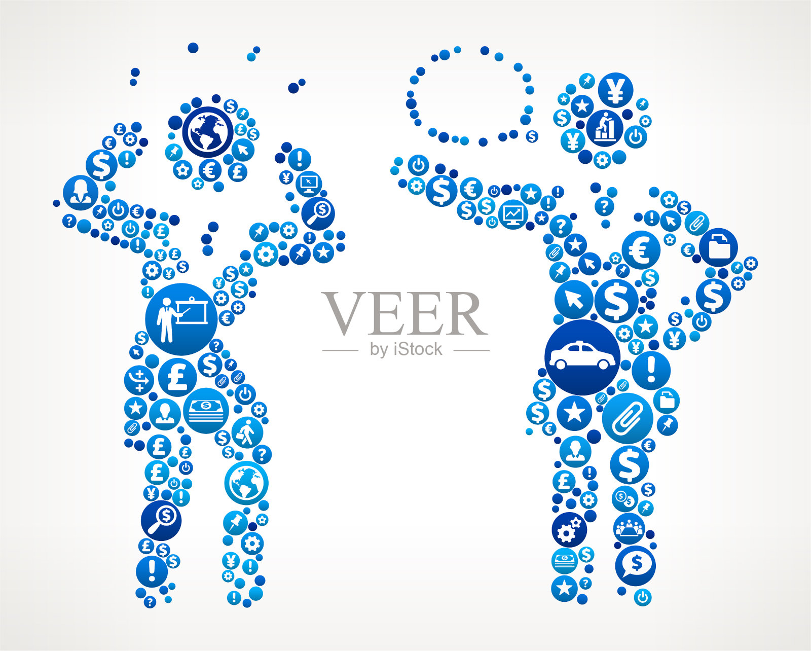 通信业务与金融蓝色图标图案插画图片素材