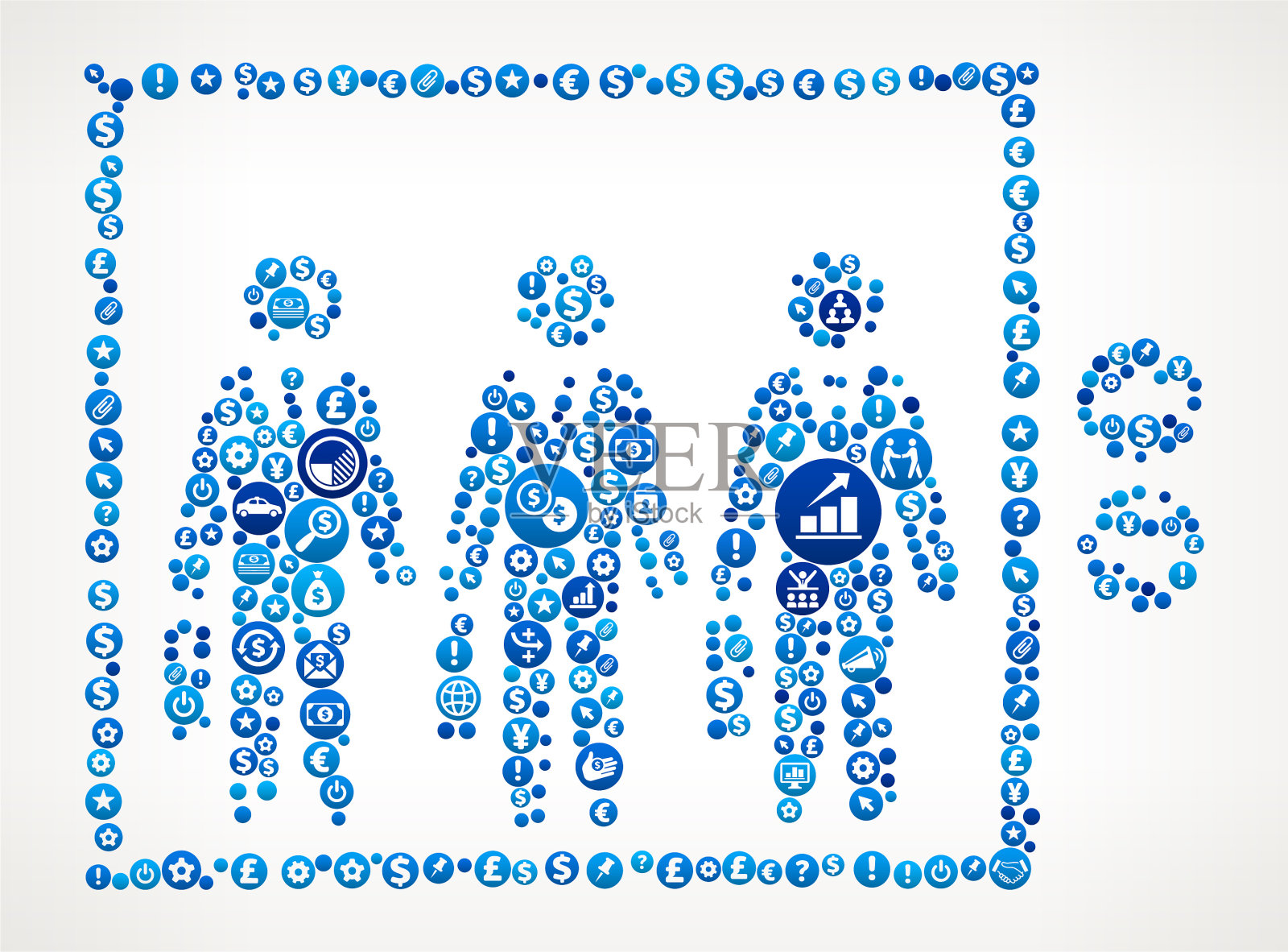 上班、商业与金融蓝色图标图案插画图片素材