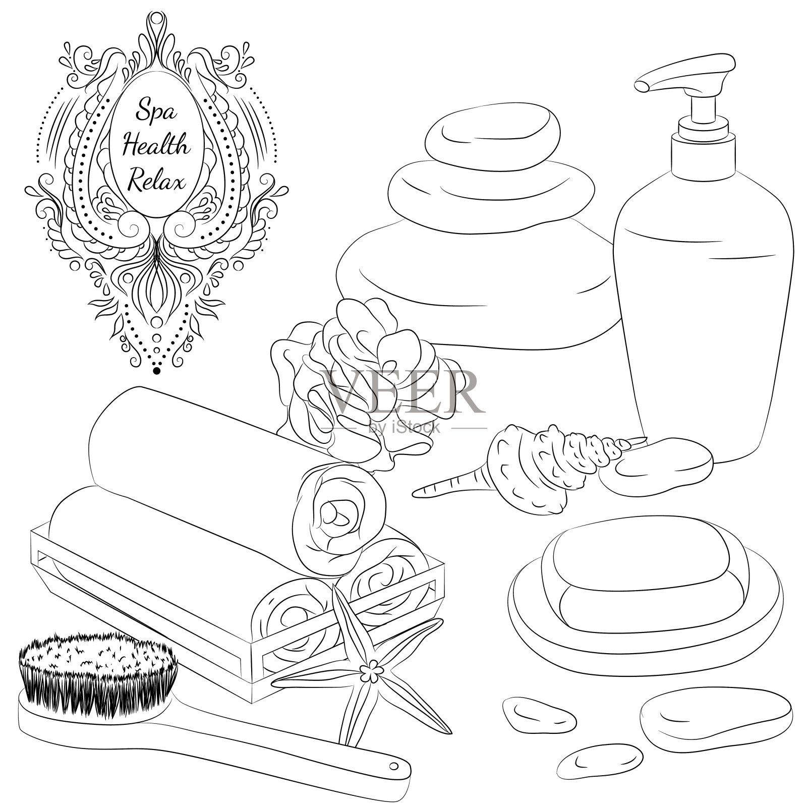 沐浴线艺术配件插画图片素材