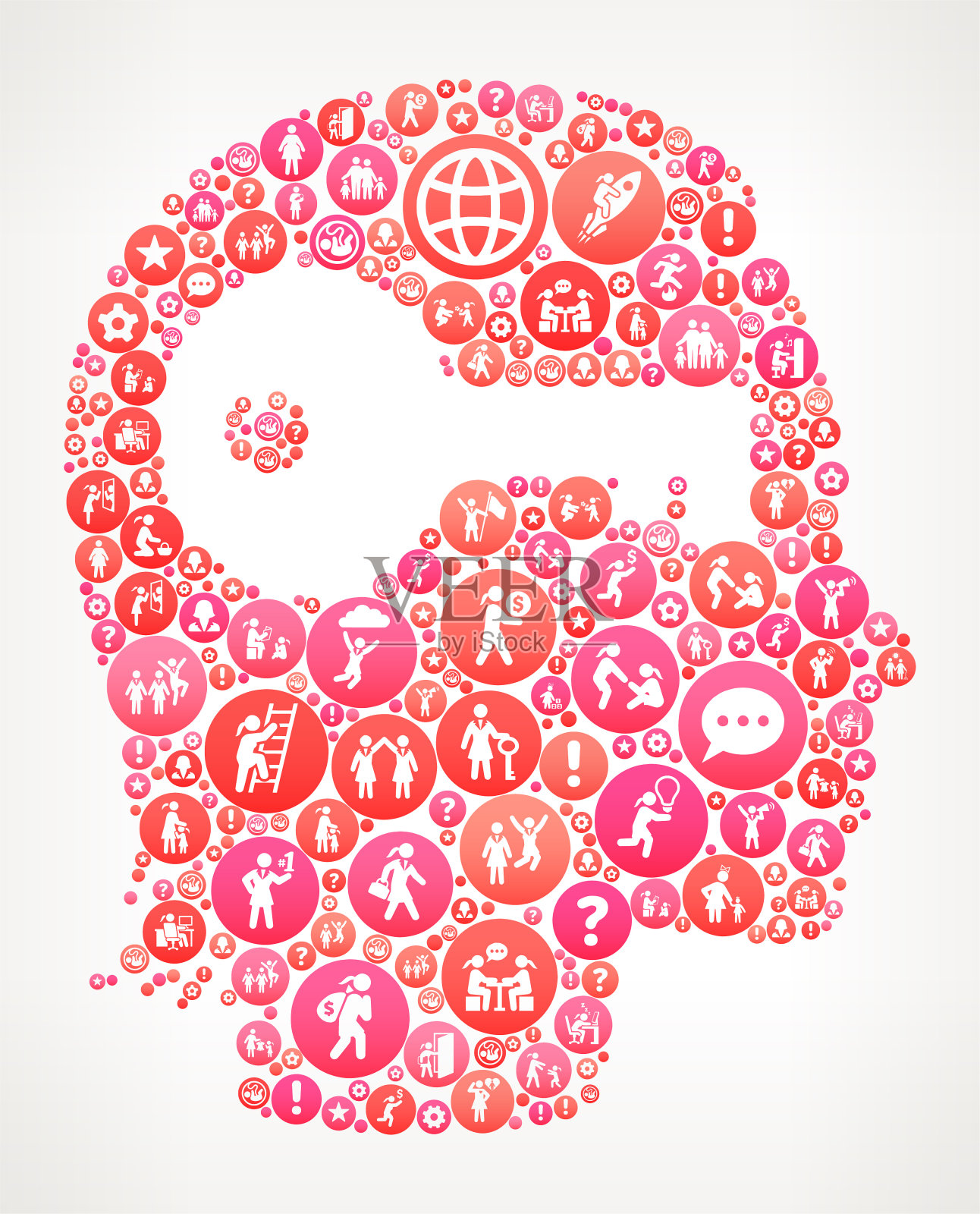 关键思想女性，  图标矢量背景插画图片素材