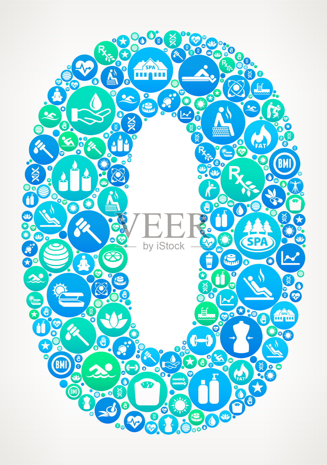 0号水疗和健康矢量图标模式插画图片素材