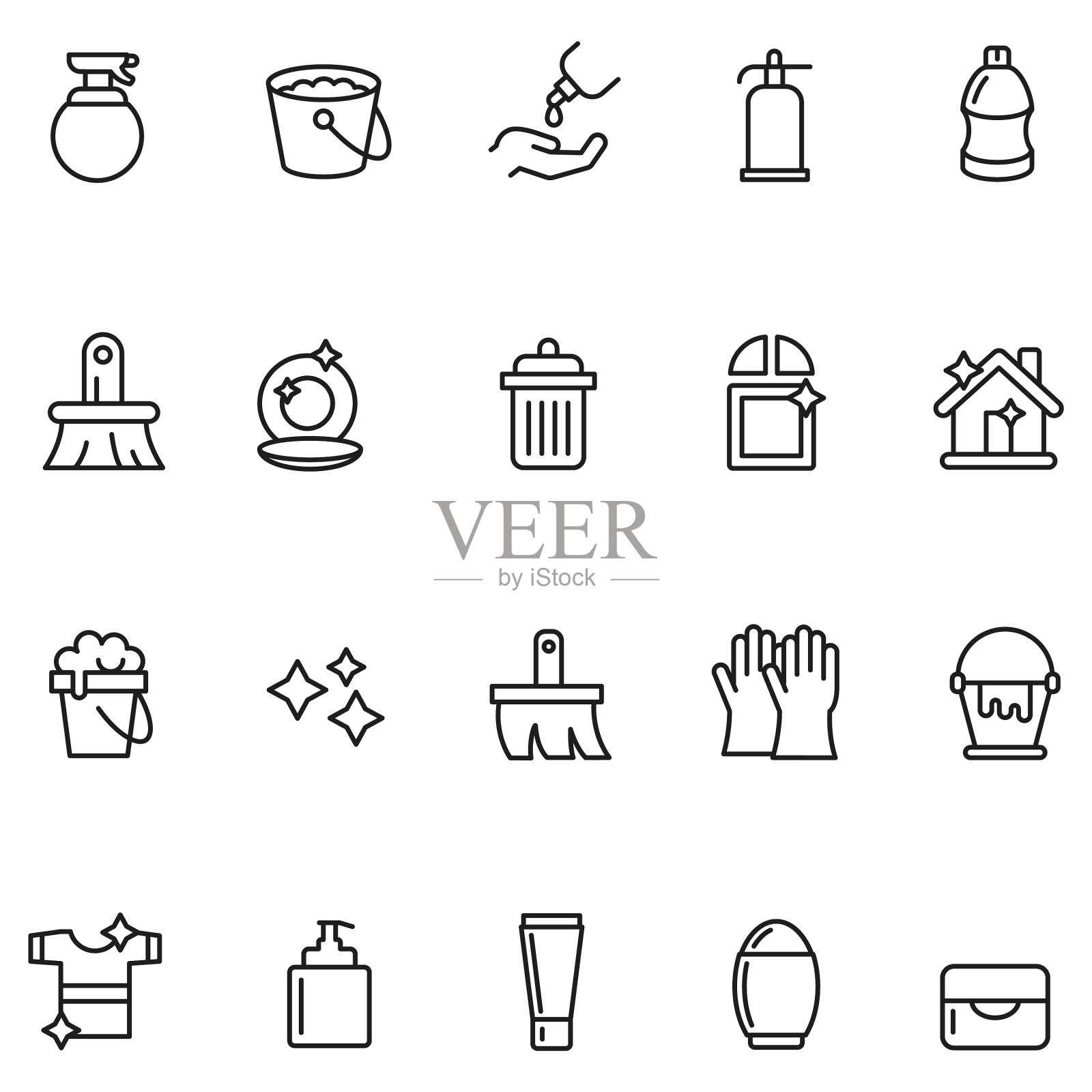 清理矢量图标集图标素材