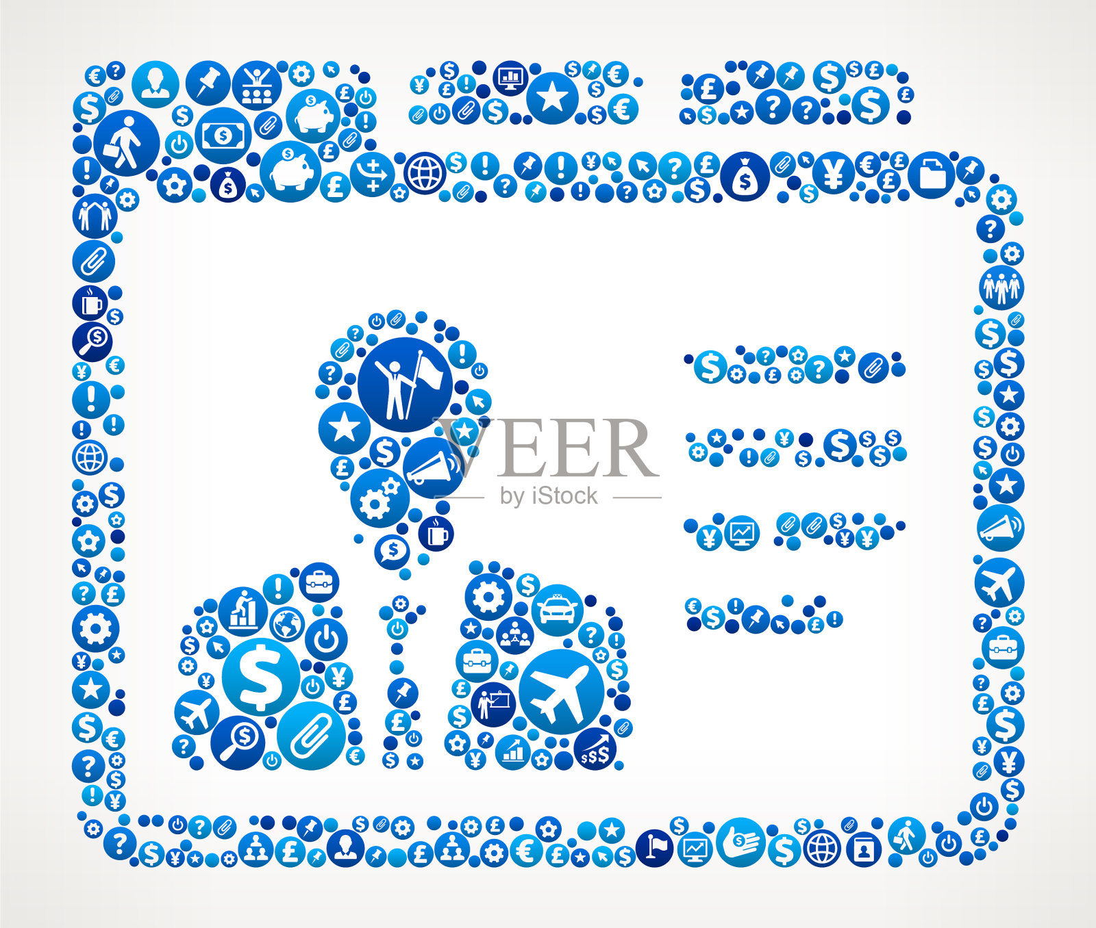 联系信息商业和金融蓝色图标模式插画图片素材