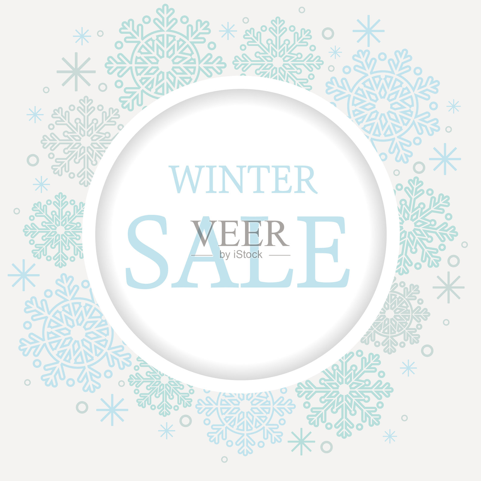 冬季销售图形与雪花插画图片素材