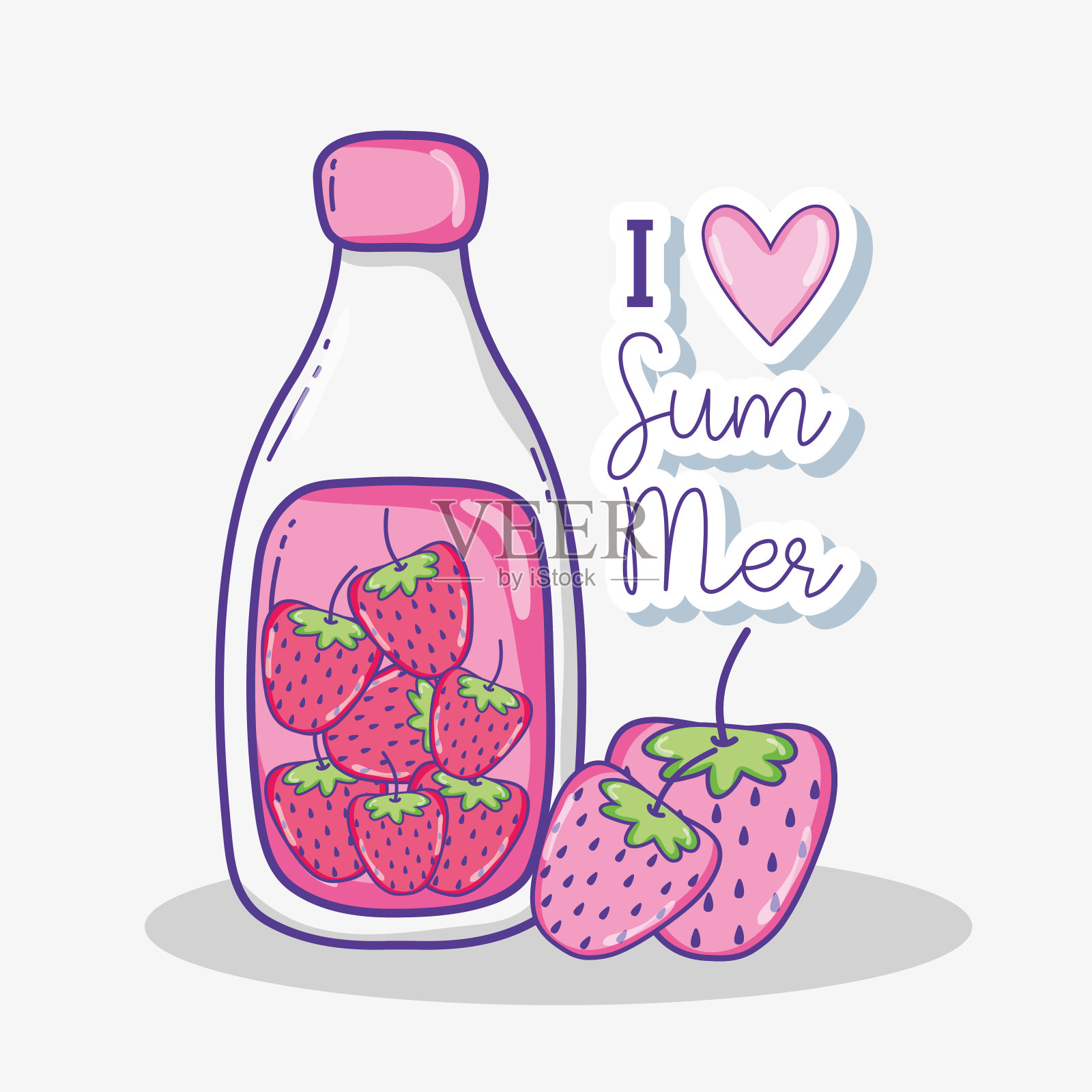 我喜欢夏天的卡通片插画图片素材