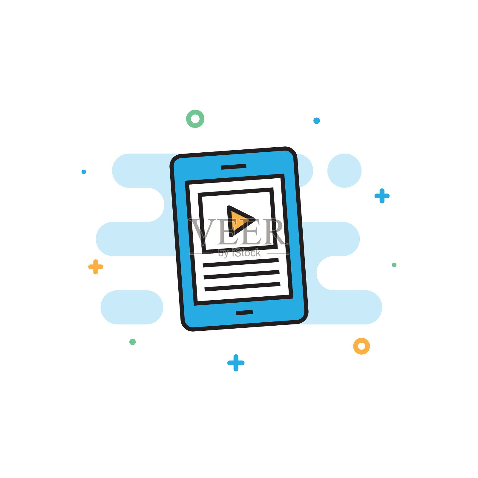 电子书平线图标插画图片素材