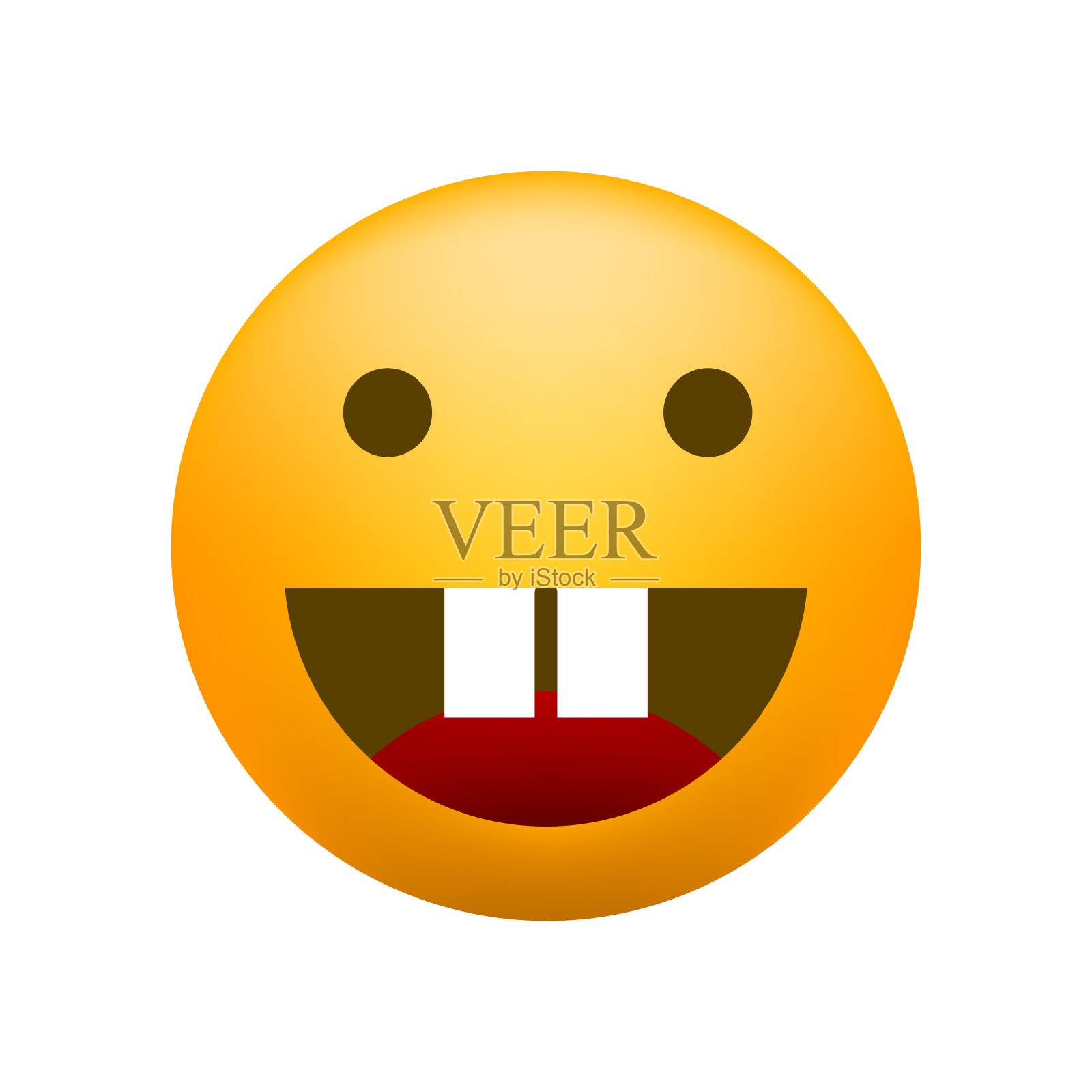 可爱的非常快乐的表情在白色的背景。孤立的矢量图插画图片素材