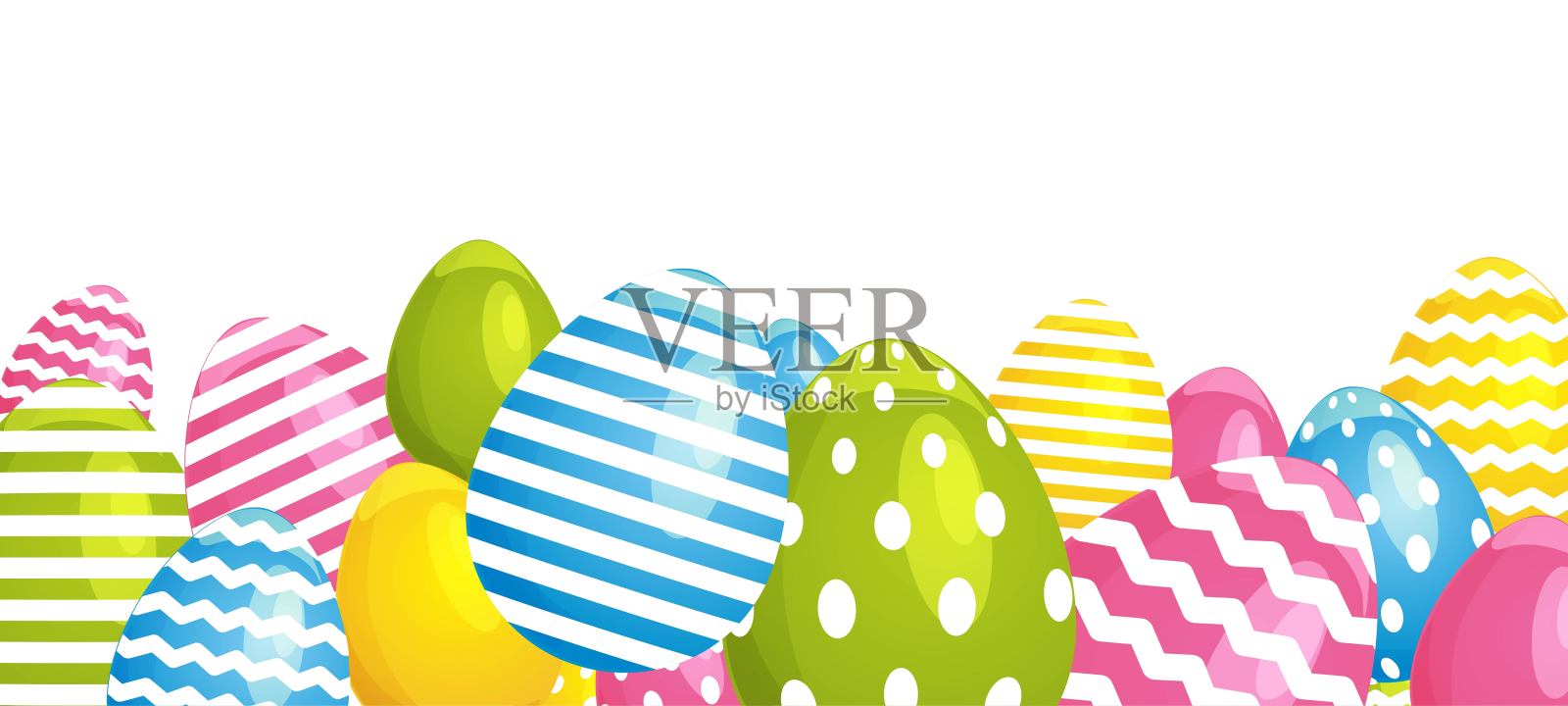 一套装饰用的复活节彩蛋插画图片素材