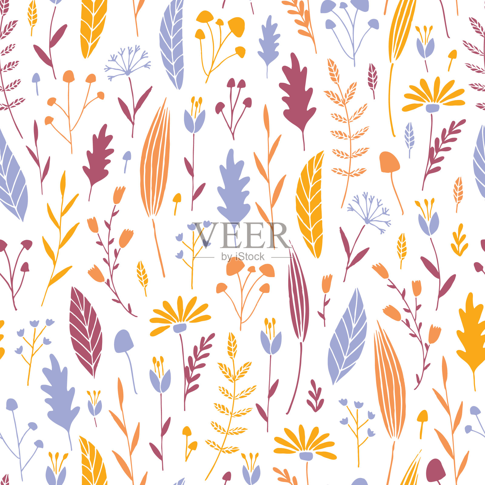 无缝的花卉图案。插画图片素材